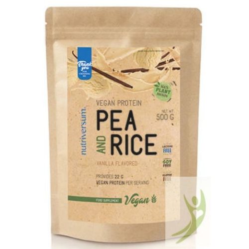Nutriversum VEGAN Pea & Rice protein - Vegán rizs és borsó növényi fehérje VANÍLIA 500 g
