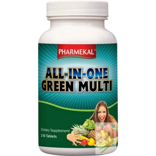 Pharmekal ALL-IN-ONE Green Multivitamin komplex emésztőenzimekkel, gyógygomba kivonatokkal 210 db